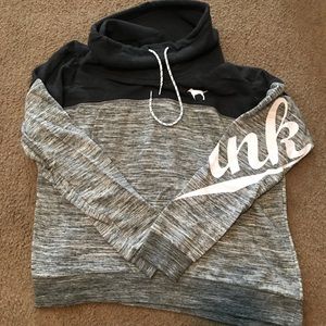 PINK scarf neck sweatshirt